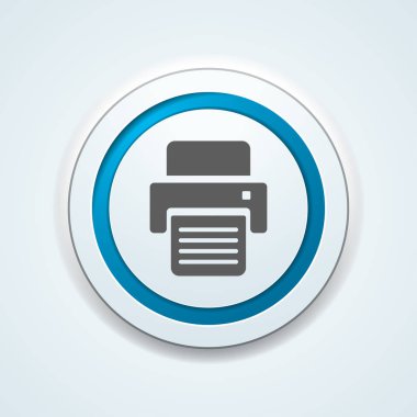 Yazıcı düz simgesi beyaz arka plan, vektör, illüstrasyon izole