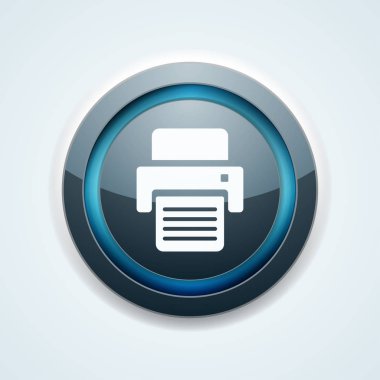 Yazıcı düz simgesi beyaz arka plan, vektör, illüstrasyon izole