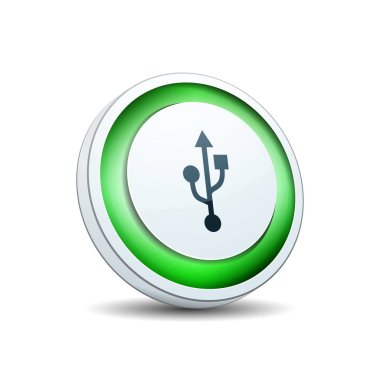 USB bağlantı oturum açma düğmesini, vektör çizim