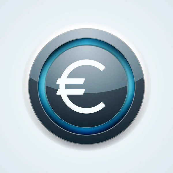 Ikon tanda tombol Euro - Stok Vektor