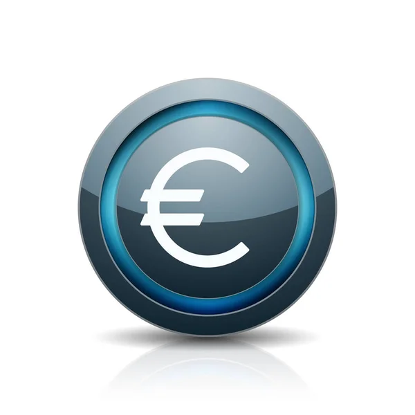 Євро кнопку знак значок — стоковий вектор