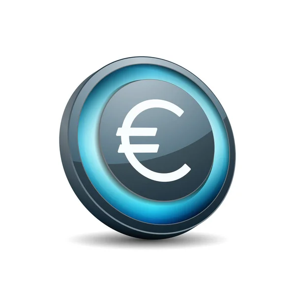 Signo de botón Euro icono — Vector de stock