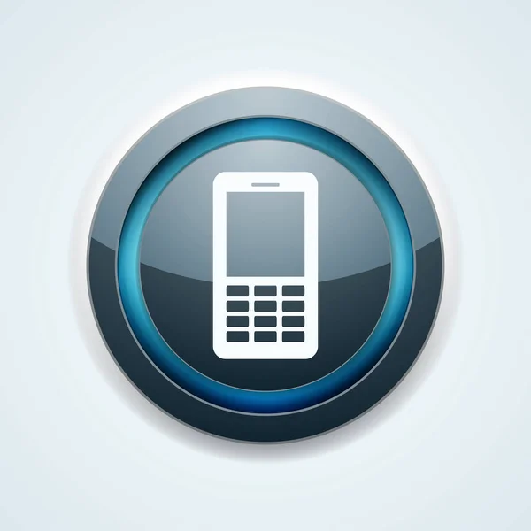 Téléphone Portable Bouton Plat Vecteur Illustration — Image vectorielle