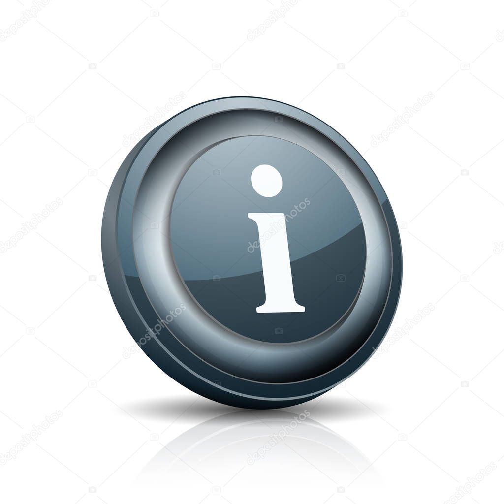 Info sign button, vector, illustration 