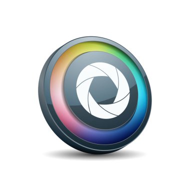 Fotoğraf makinesi obtüratör Diyafram simgesiyle