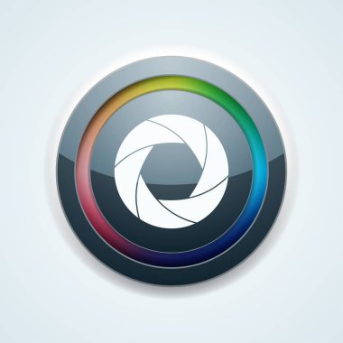 Fotoğraf makinesi obtüratör Diyafram simgesiyle