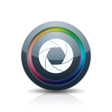 Fotoğraf makinesi obtüratör Diyafram simgesiyle