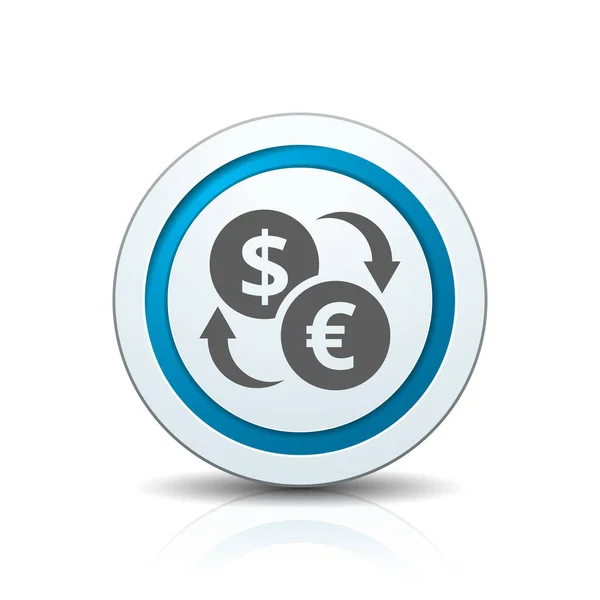 Valutawissel Euro Dollartekens Pictogram Vectorillustratie — Stockvector