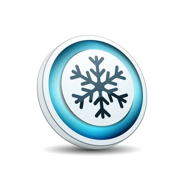 冷たい雪の結晶フラット アイコン ベクトル イラスト — ストックベクタ