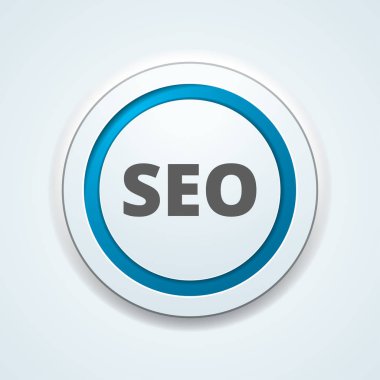 Arama motoru optimizasyonu kısaltma düğmesini, vektör, illüstrasyon 