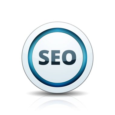 Arama motoru optimizasyonu kısaltma düğmesini, vektör, illüstrasyon 