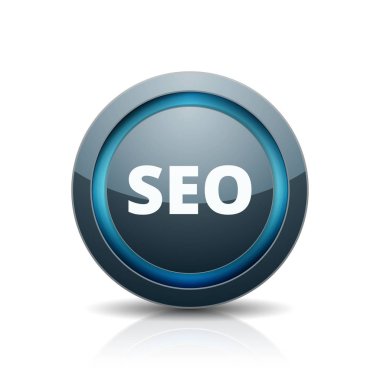 Arama motoru optimizasyonu kısaltma düğmesini, vektör, illüstrasyon 