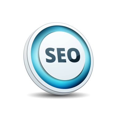 Arama motoru optimizasyonu kısaltma düğmesini, vektör, illüstrasyon 