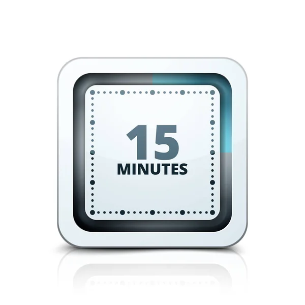 15分钟定时器图标 在白色背景 插图隔离 — 图库矢量图片