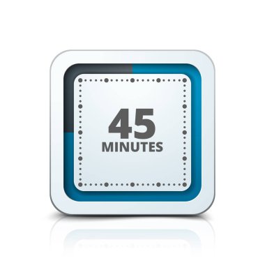 Beyaz arka plan, vektör, illüstrasyon izole 45 dakika zamanlayıcı simgesi