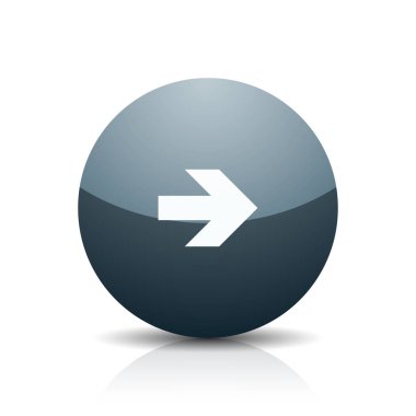 Sağ ok düğmesini beyaz arka plan üzerinde yuvarlak