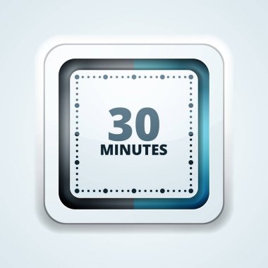 30 dakika zamanlayıcı en az stil ikonu, vektör, illüstrasyon