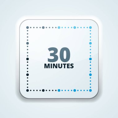 30 dakika zamanlayıcı en az stil ikonu, vektör, illüstrasyon