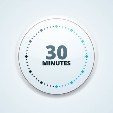 30 dakika zamanlayıcı en az stil ikonu, vektör, illüstrasyon