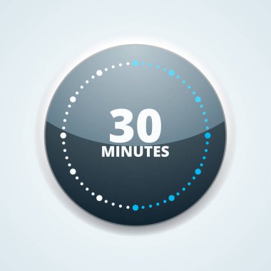 30 dakika zamanlayıcı en az stil ikonu, vektör, illüstrasyon