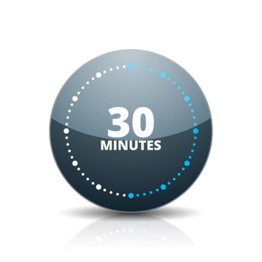 30 dakika zamanlayıcı en az stil ikonu, vektör, illüstrasyon