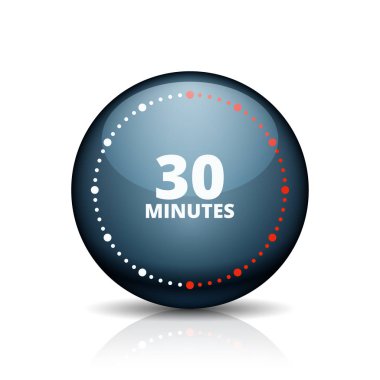 30 dakika zamanlayıcı en az stil ikonu, vektör, illüstrasyon