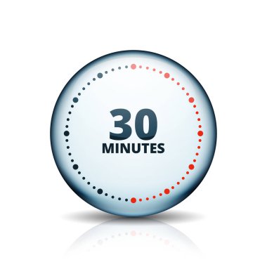 30 dakika zamanlayıcı en az stil ikonu, vektör, illüstrasyon