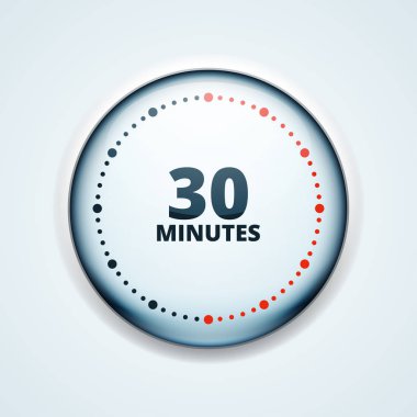 30 dakika zamanlayıcı en az stil ikonu, vektör, illüstrasyon