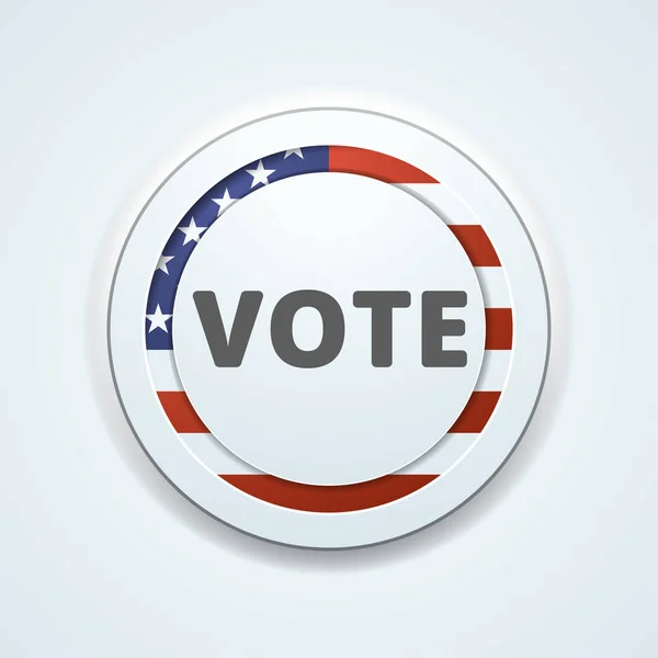Tlačítko Hlasovat Americkou Vlajkou Vektorové Ilustrace — Stockový vektor