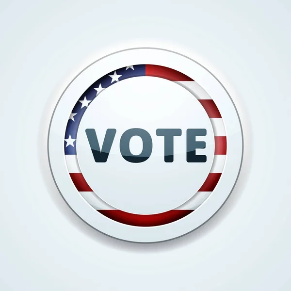 Bouton Vote Avec Drapeau Américain Illustration Vectorielle — Image vectorielle