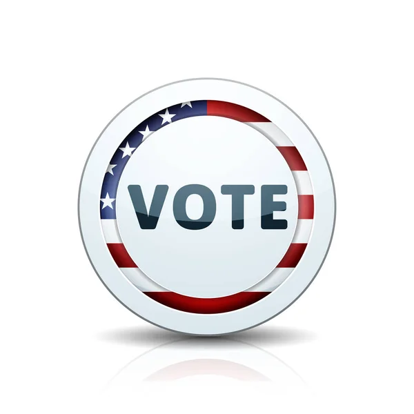 Bouton Vote Avec Drapeau Américain Illustration Vectorielle — Image vectorielle