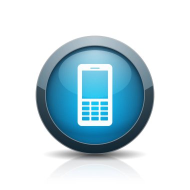 Smartphone düz düğme, vektör, illüstrasyon