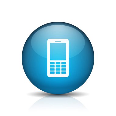 Smartphone düz düğme, vektör, illüstrasyon