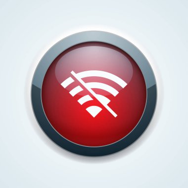 Beyaz arka plan, vektör, illüstrasyon izole hiçbir kablosuz bağlantı düğmesi