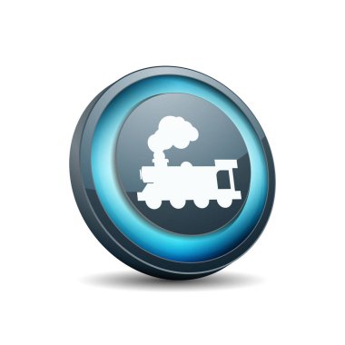 Beyaz arka plan, vektör, illüstrasyon izole tren düğmesi