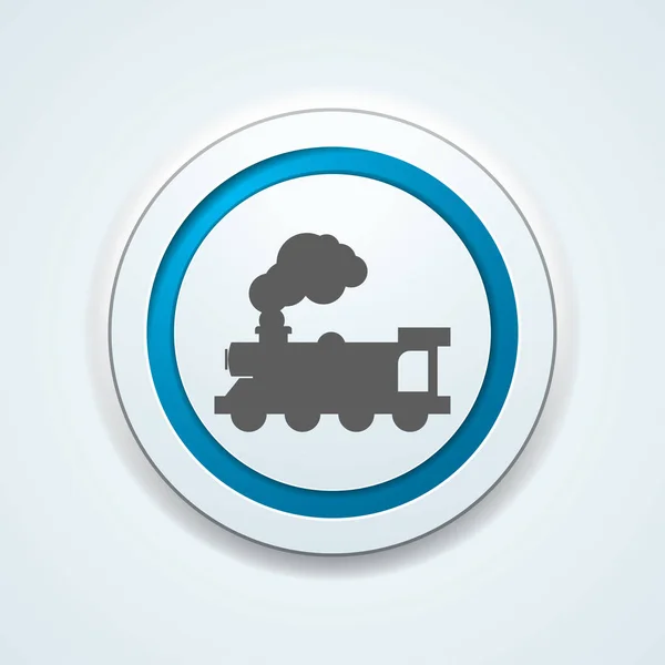 Train Button Isolated White Background Vector Illustration — Stock Vector