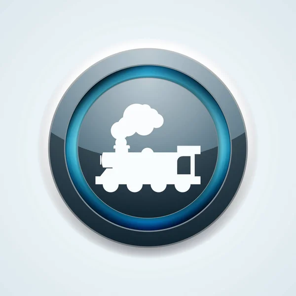 Train Button Isolated White Background Vector Illustration — Stock Vector