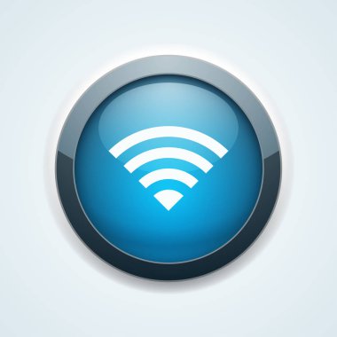 Beyaz arka plan, vektör, illüstrasyon izole kablosuz bağlantı düğmesi