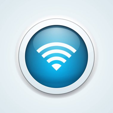 Beyaz arka plan, vektör, illüstrasyon izole kablosuz bağlantı düğmesi