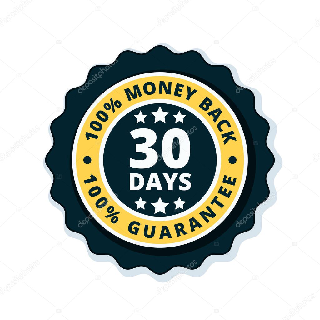 30 days money back guarantee icon, vector, illustration