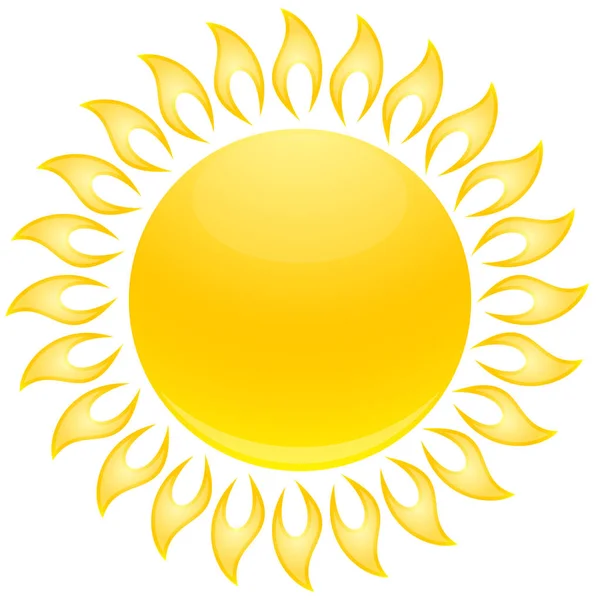 Hot Sun Icon Vector Illustration — Stock Vector