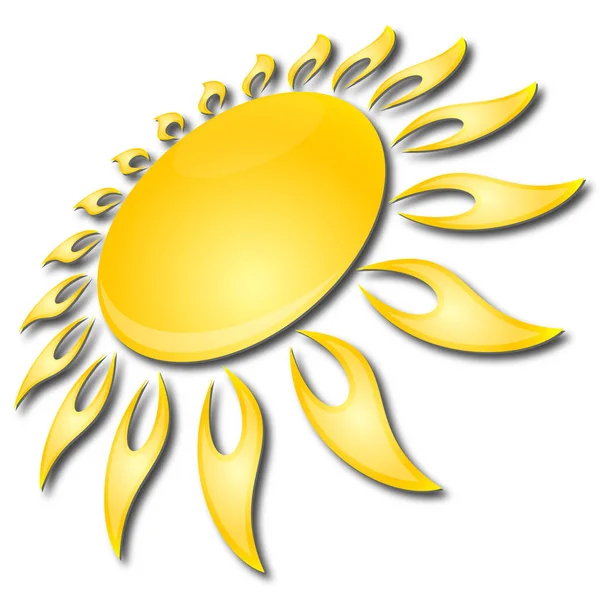 Hot Sun Icon Vector Illustration — Stock Vector