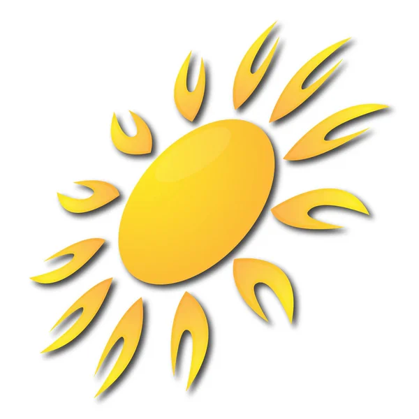 Hot Sun Icon Vector Illustration — Stock Vector