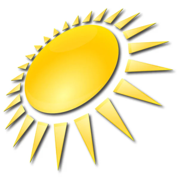 熱い太陽アイコン ベクトル イラスト — ストックベクタ