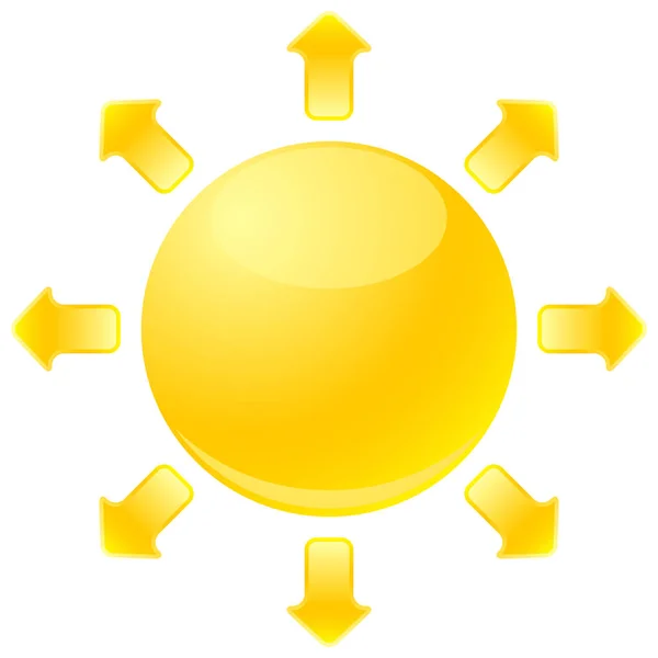 Ícone Sol Quente Vetor Ilustração — Vetor de Stock