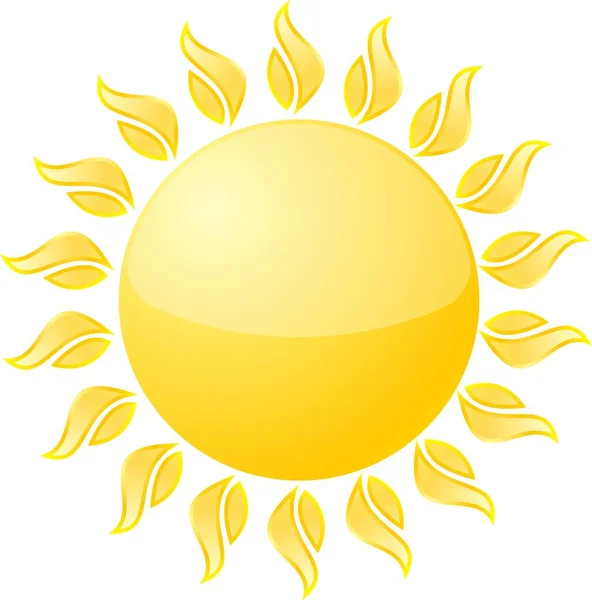 Icono Del Sol Caliente Vector Ilustración — Archivo Imágenes Vectoriales