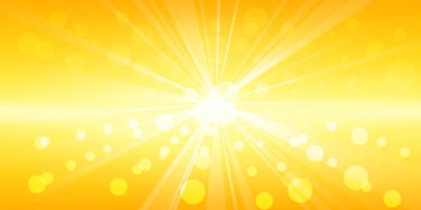 Glare Golden Glowing Sun Vector Illustration — Stock Vector