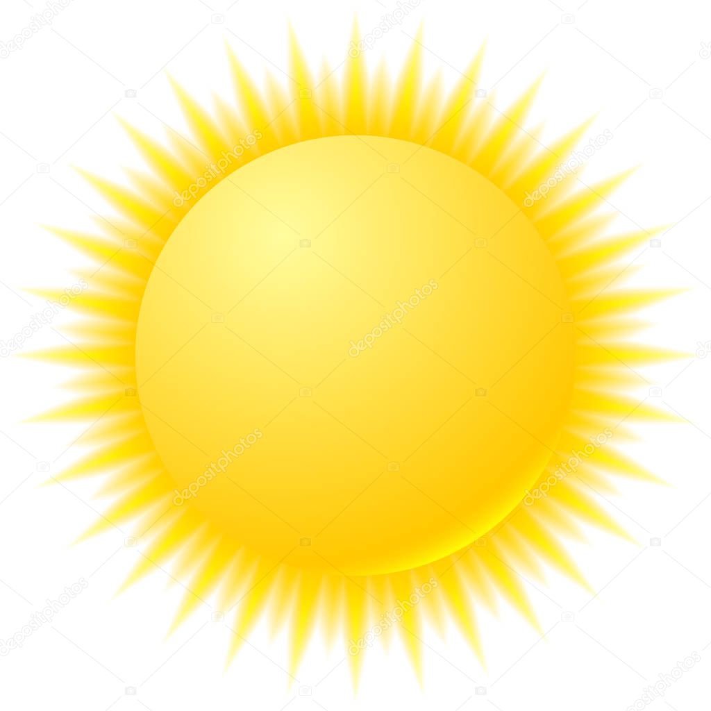 hot sun icon, vector, illustration