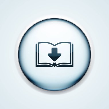 kitap açık download ok simgesi, vektör, illüstrasyon