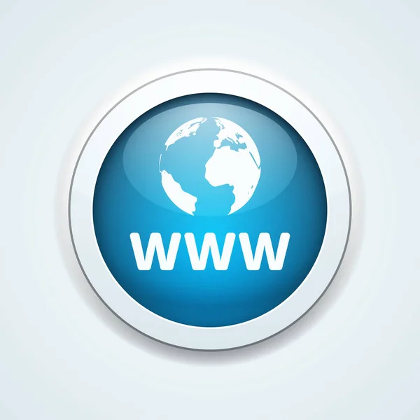 Www インターネット最小限のスタイル ボタン ベクトル イラスト — ストックベクタ